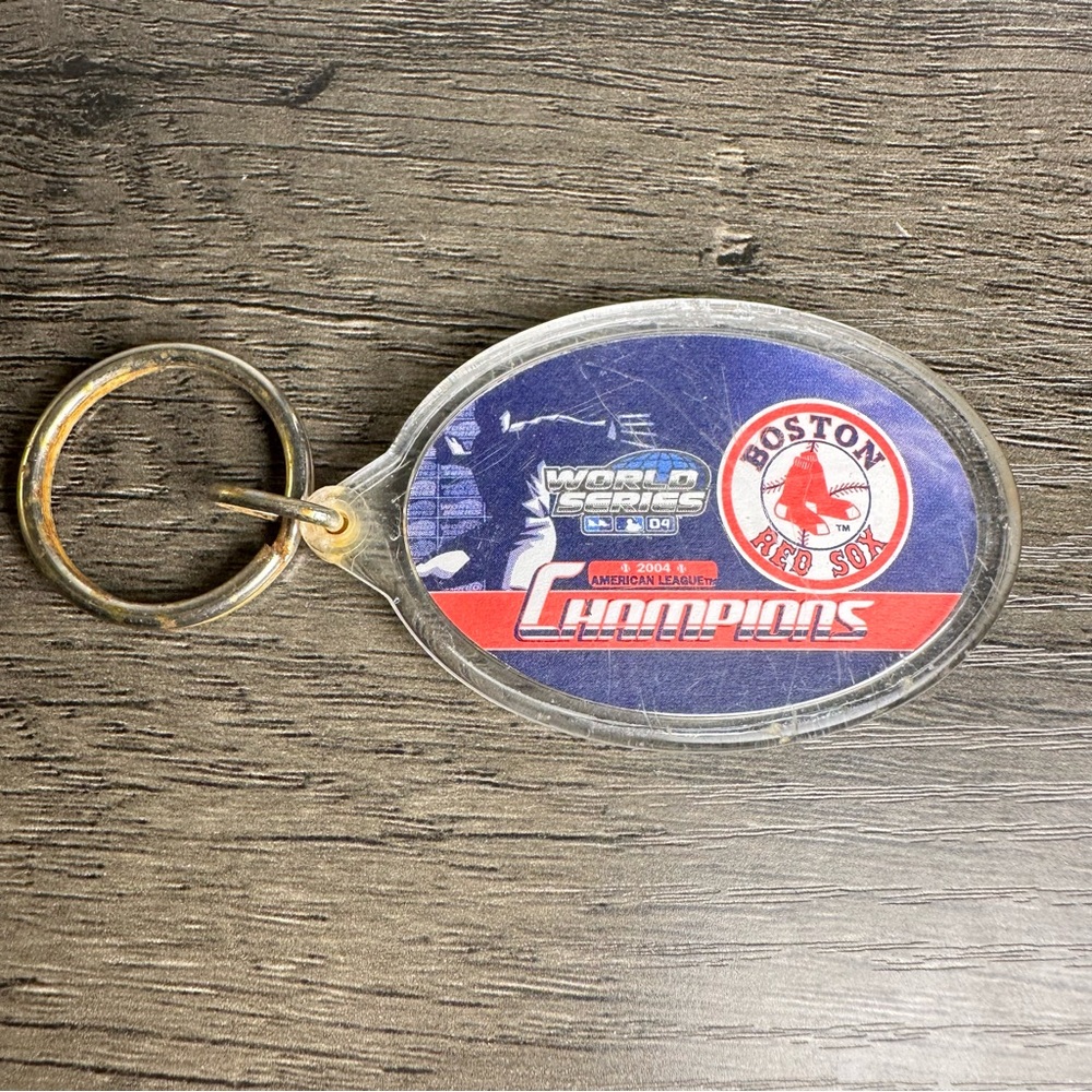 Boston Red Sox 2004 World Series Champions Oval Acrylic Key Ring
